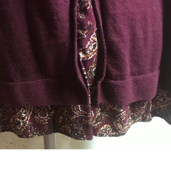 J, Jill Burgundy Oversize Sweater Size L - Picture 7 of 8